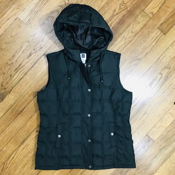 2/$40 GAP Brown Hooded Down Zip-Up Puffer Vest - Picture 5 of 12